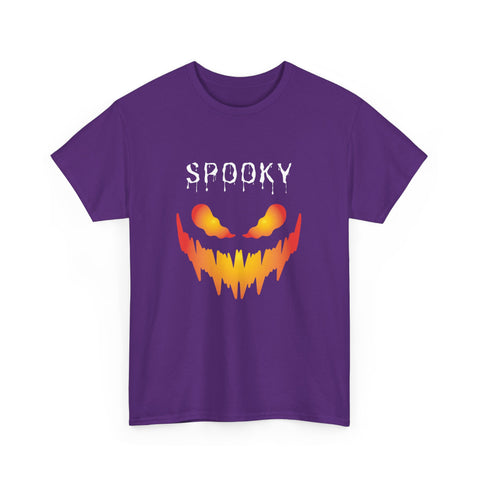 Spooky Halloween Tees, Unisex Heavy Cotton Tee for Fall, Ghostly Graphics Shirt, Halloween Apparel