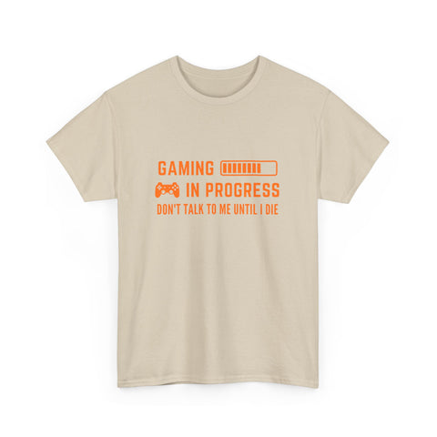 Gaming In Progress Unisex Heavy Cotton Tee, Gamer Gift, Funny Shirt, Birthday Present, Video Game Lover Tee, Casual Wear