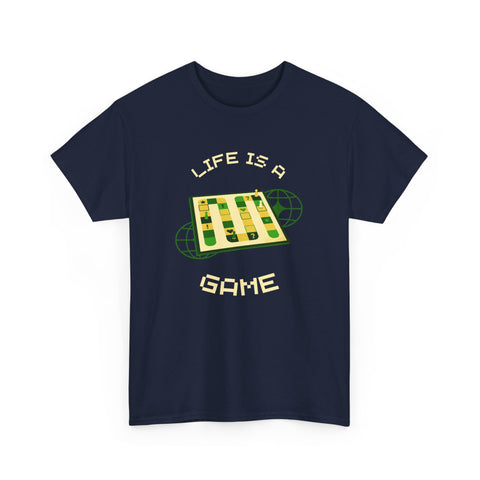 Life is a Game Unisex Heavy Cotton Tee, Casual Wear, Fun Gaming T-Shirt, Everyday Comfort