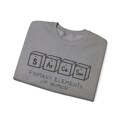 Sarcasm Elements Unisex Crewneck Sweatshirt, Funny Humor Apparel, Gift for Friends, Casual Wear, Comfy Outfit, Unique Gift Idea