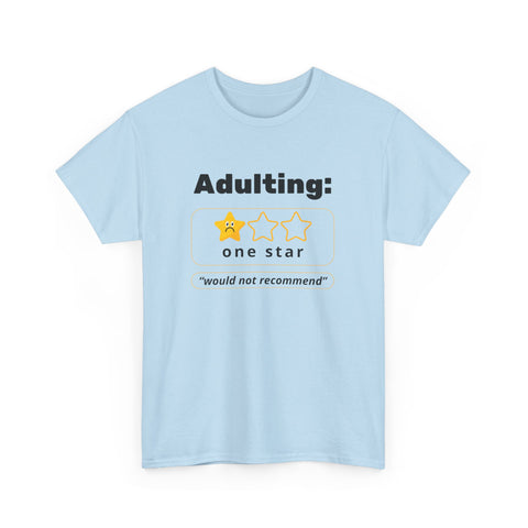 Funny Adulting Unisex Heavy Cotton Tee, Perfect Gift for Graduates, Birthdays, Casual Wear, Humor Shirt, Everyday Laughs