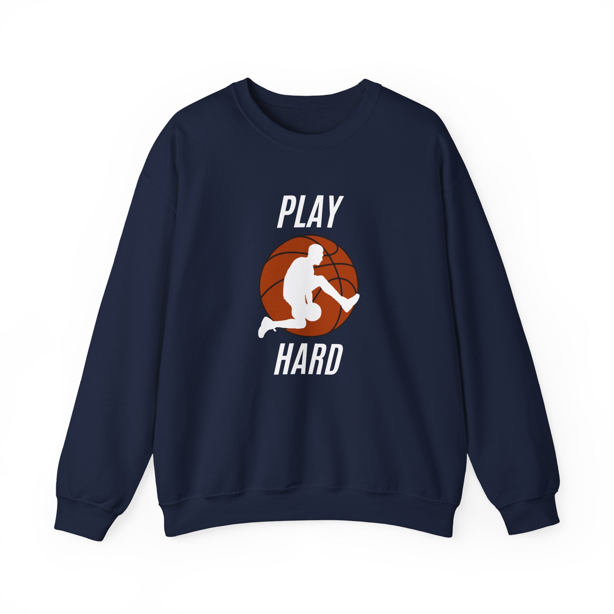 Play Hard Basketball Crewneck Sweatshirt, Unisex Sportswear, Active Lifestyle Sweatshirt, Perfect for Athletes and Coaches