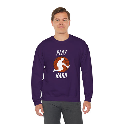 Play Hard Basketball Crewneck Sweatshirt, Unisex Sportswear, Active Lifestyle Sweatshirt, Perfect for Athletes and Coaches