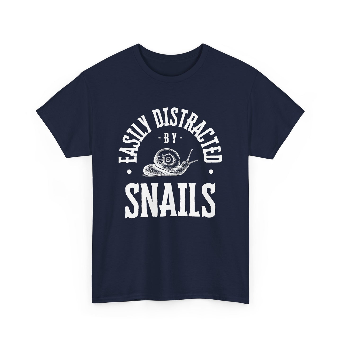 Easily Distracted by Snails Tee, Funny Snail Shirt, Unisex Graphic Tee, Gift for Snail Lovers, Nature Humor Tee, Casual Wear