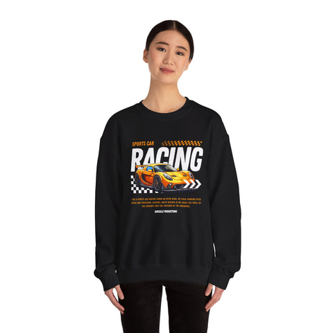 Sporty Racing Sweatshirt for Car Enthusiasts, Unisex Crewneck Pullover, Perfect for Racing Events, Casual Wear