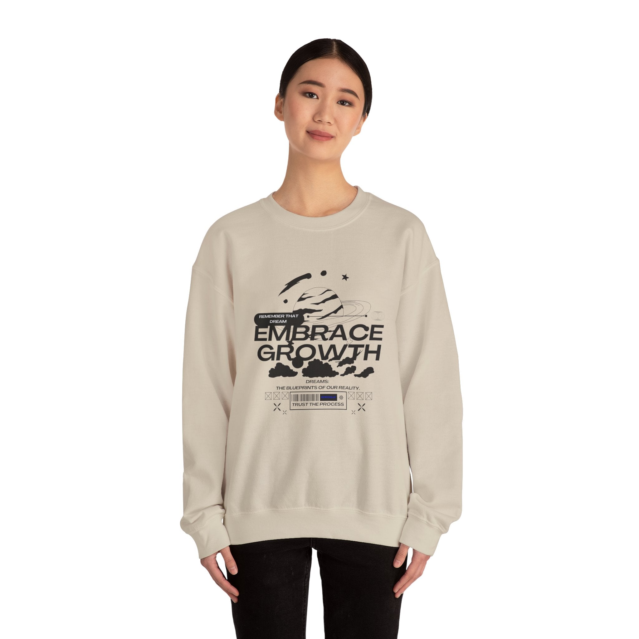 Embrace Growth Sweatshirt - Inspirational, Motivational, Self-Improvement Gift, Crewneck Jumper, Everyday Wear, Heavy Blend Tee