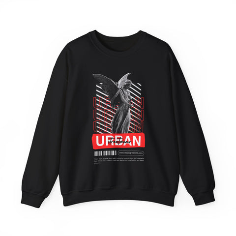 Urban Angel Graphic Sweatshirt, Unisex Crewneck Sweatshirt, Casual Streetwear, Perfect for Gift, Cozy Layering