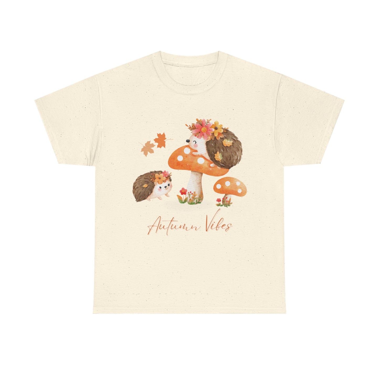 Autumn Vibes Hedgehog Tee, Cute Fall T-Shirt, Unisex Cotton Top, Perfect for Harvest Festivals, Cozy Gift for Animal Lovers