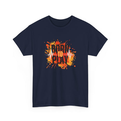 Born to Play Unisex Heavy Cotton Tee, Casual Graphic Tee, Playful Shirt for Sports Lovers, Gift for Gamers, Streetwear Style