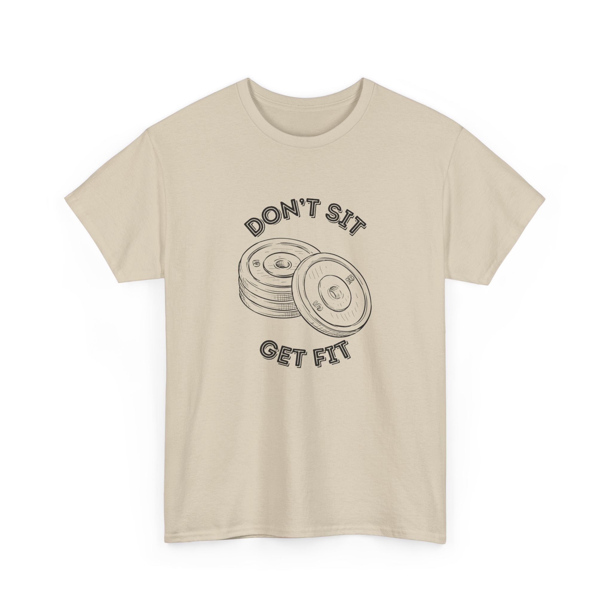 Motivational Fitness Tee - Don't Sit Get Fit, Gym Shirt, Workout Apparel, Fitness Gift, Activewear