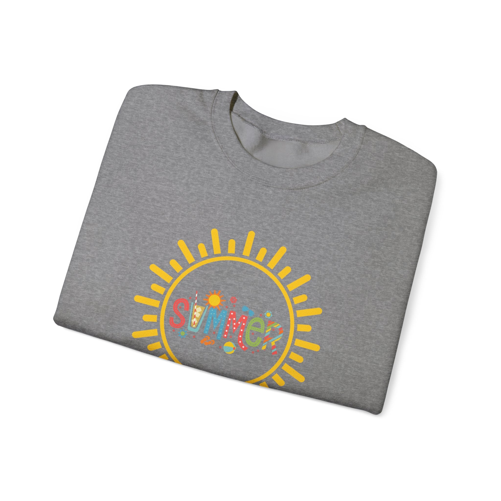 Cheerful Summer Sun Sweatshirt, Cozy Crewneck, Unisex Pullover, Vacation Wear