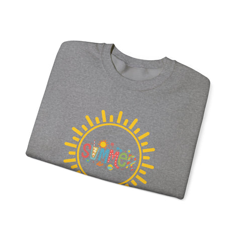 Cheerful Summer Sun Sweatshirt, Cozy Crewneck, Unisex Pullover, Vacation Wear