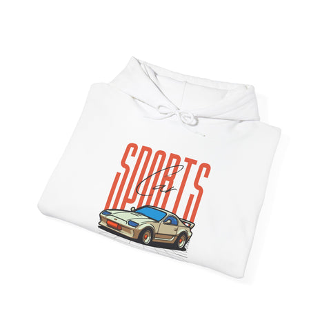 Sports Car Hoodie - Unisex Heavy Blend™ Sweatshirt, Casual Streetwear, Unique Sports Apparel, Cozy Fashion