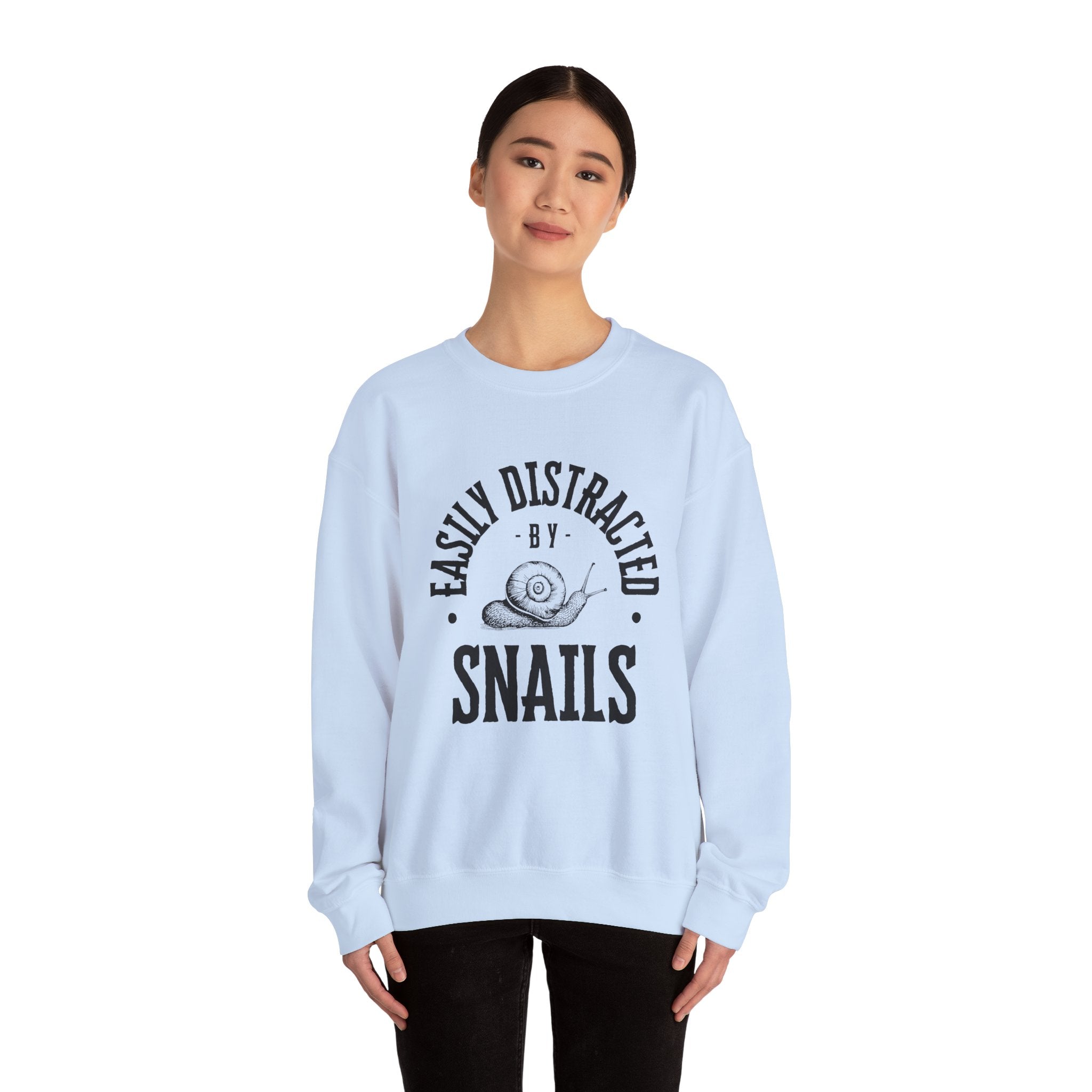 Snail Lover Sweatshirt, Funny Nature Gift, Cozy Crewneck, Distracted by Snails, Birthday Present, Relaxed Pullover, Casual Jumper