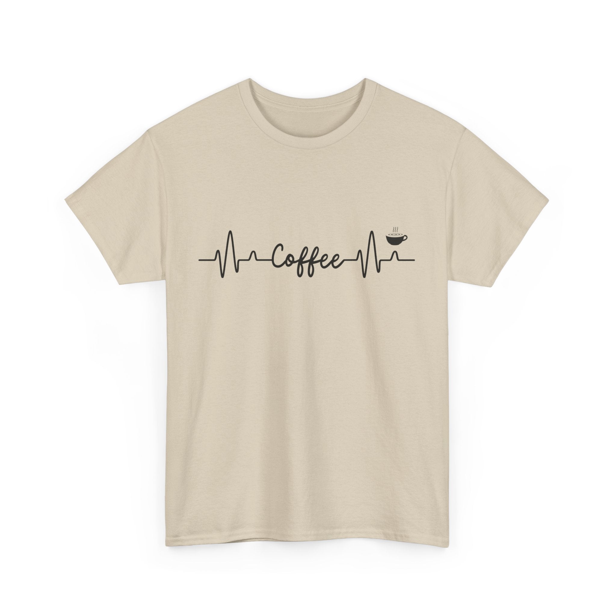 Coffee Heartbeat Unisex Tee, Ideal for Coffee Lovers, Birthday Gift, Casual Wear, Everyday Comfort, Coffee Tee Shirt, Coffee Lover Shirt,