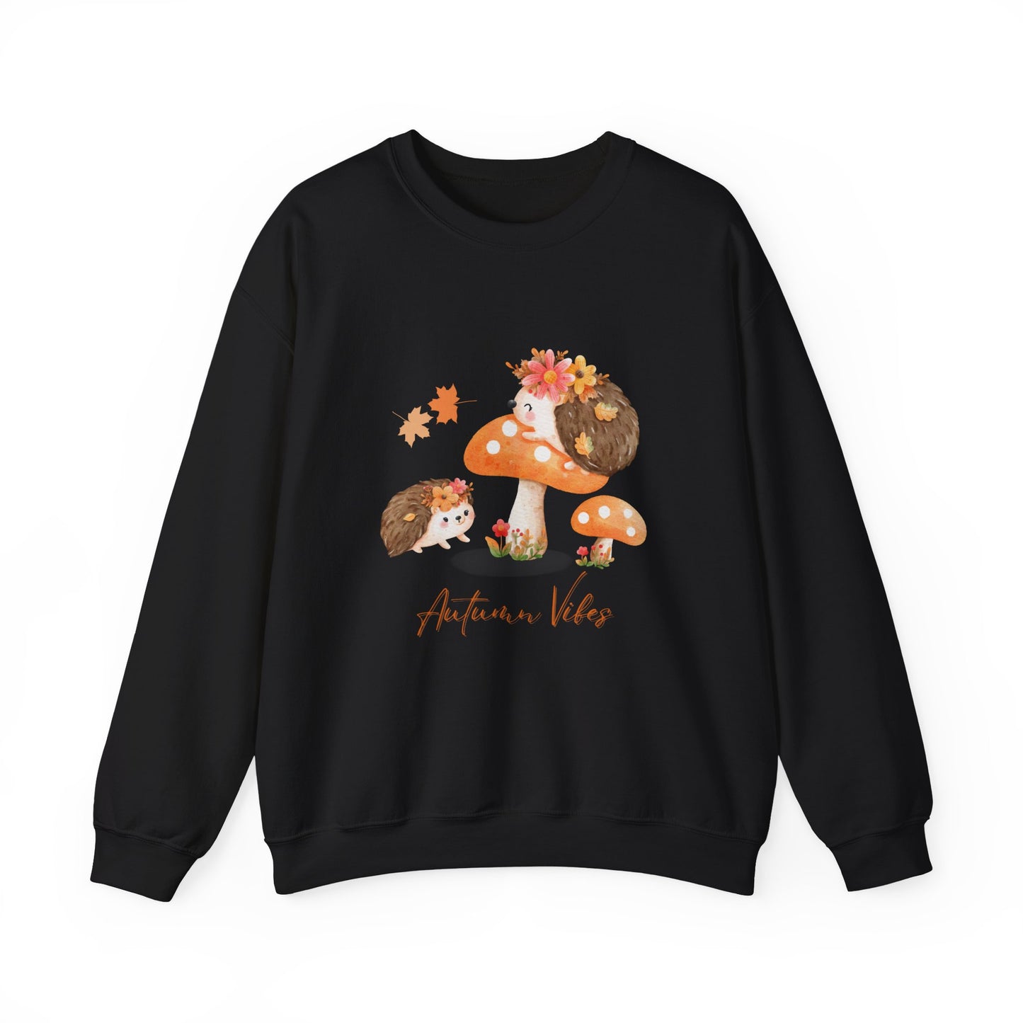 Autumn Vibes Unisex Crewneck Sweatshirt, Cozy Fall Sweater, Hedgehog Design, Perfect Gift for Nature Lovers, Seasonal Apparel, Casual