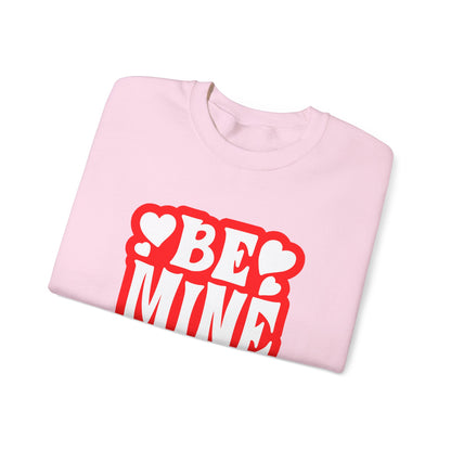 Cute 'Be Mine' Unisex Crewneck Sweatshirt, Valentine's Day Gift, Cozy Sweatshirt, Couples Apparel, Heart Design, Gift for Him/Her