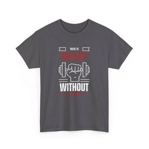 Motivational Gym T-Shirt - "No Day Without Gym" - Fitness Gift, Workout Apparel, Sportswear, Unisex Tee, Exercise Motivation