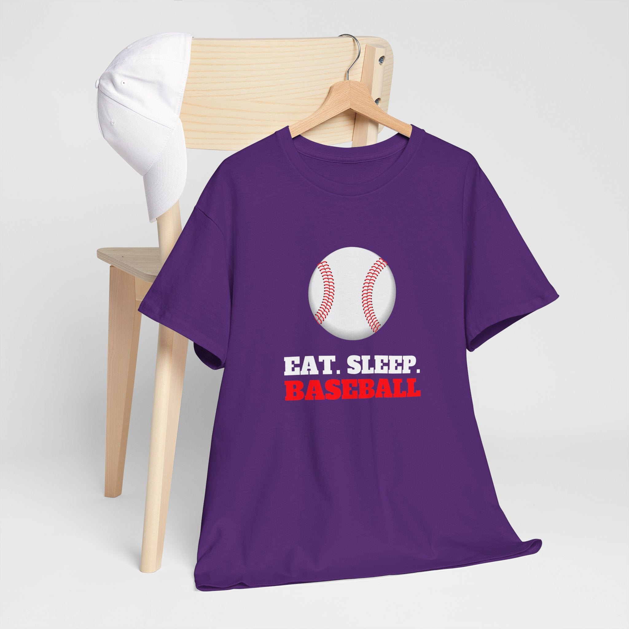 Eat Sleep Baseball Unisex Heavy Cotton Tee, Sports Fans, Gifts for Baseball Lovers, Casual Wear