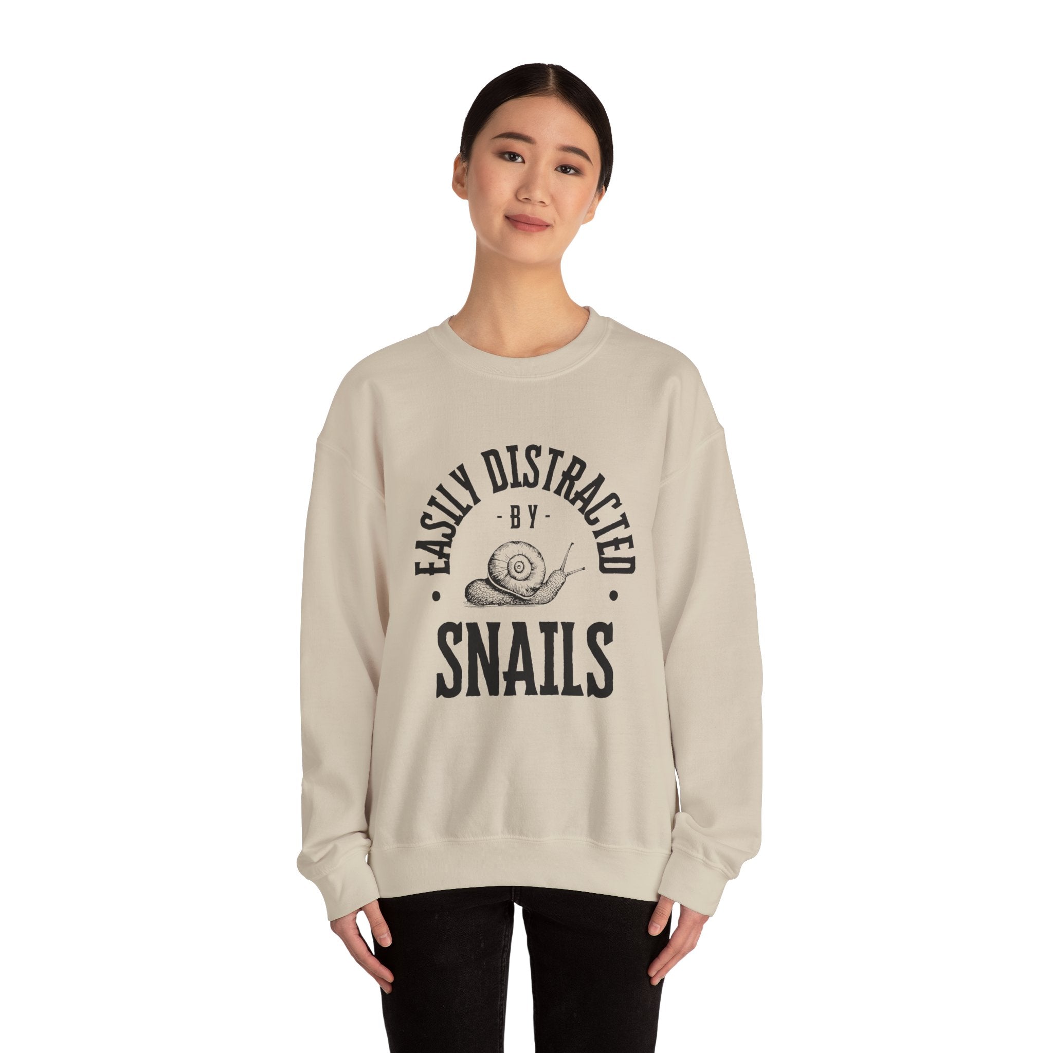Snail Lover Sweatshirt, Funny Nature Gift, Cozy Crewneck, Distracted by Snails, Birthday Present, Relaxed Pullover, Casual Jumper