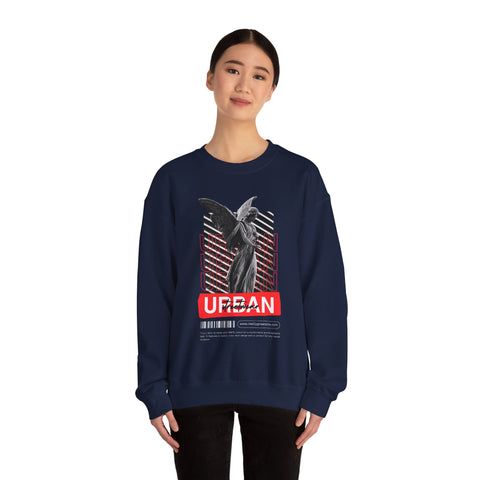Urban Angel Graphic Sweatshirt, Unisex Crewneck Sweatshirt, Casual Streetwear, Perfect for Gift, Cozy Layering