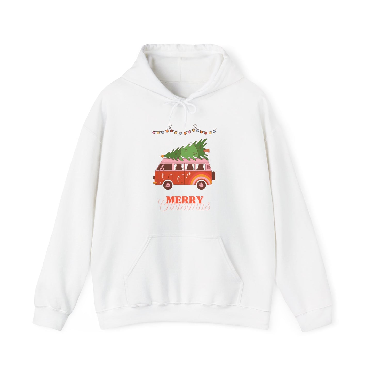 Festive Christmas Van - Unisex Heavy Blend™ Hooded Sweatshirt