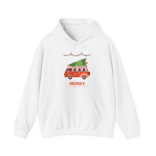 Festive Christmas Van - Unisex Heavy Blend™ Hooded Sweatshirt