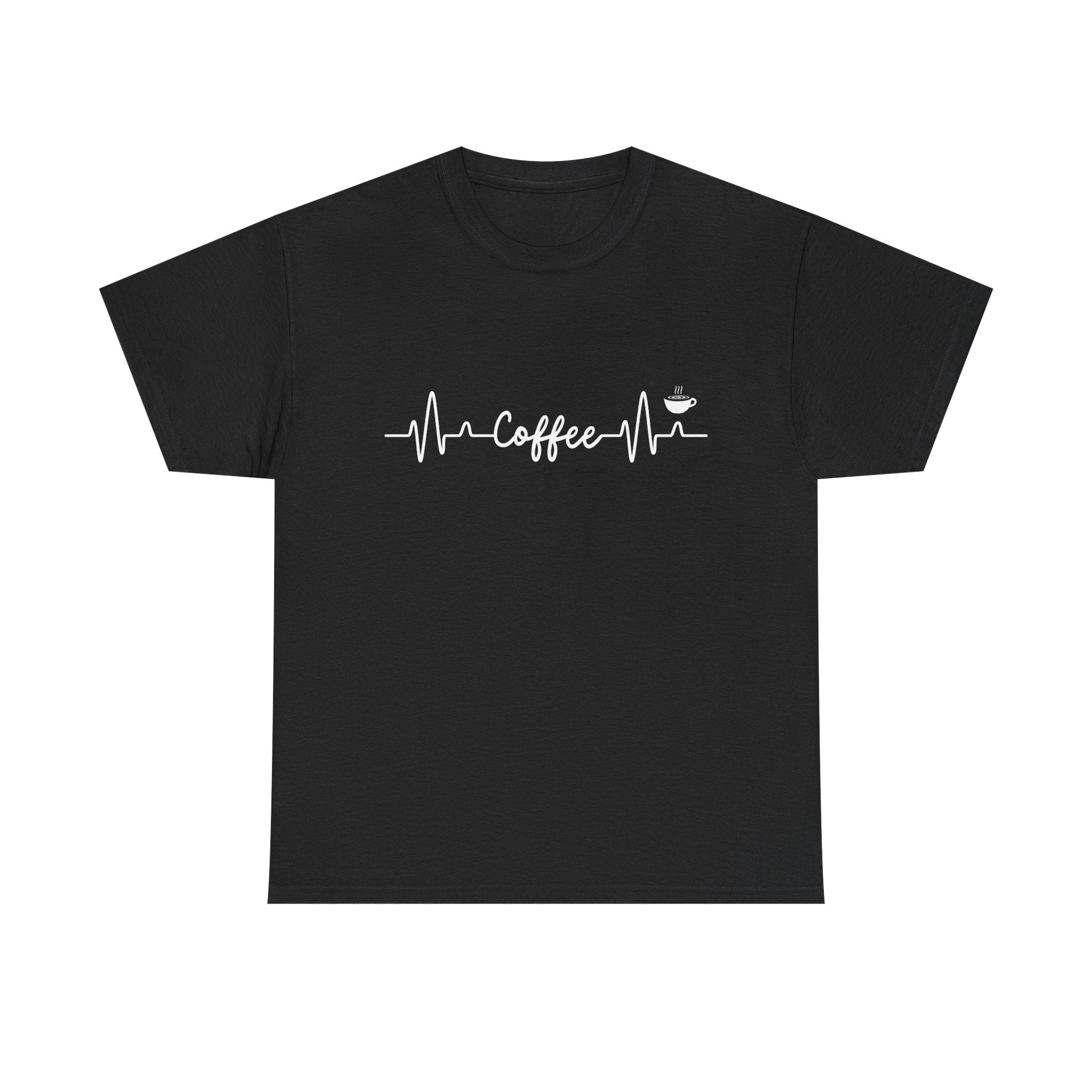 Coffee Heartbeat Unisex Tee, Ideal for Coffee Lovers, Birthday Gift, Casual Wear, Everyday Comfort, Coffee Tee Shirt, Coffee Lover Shirt,