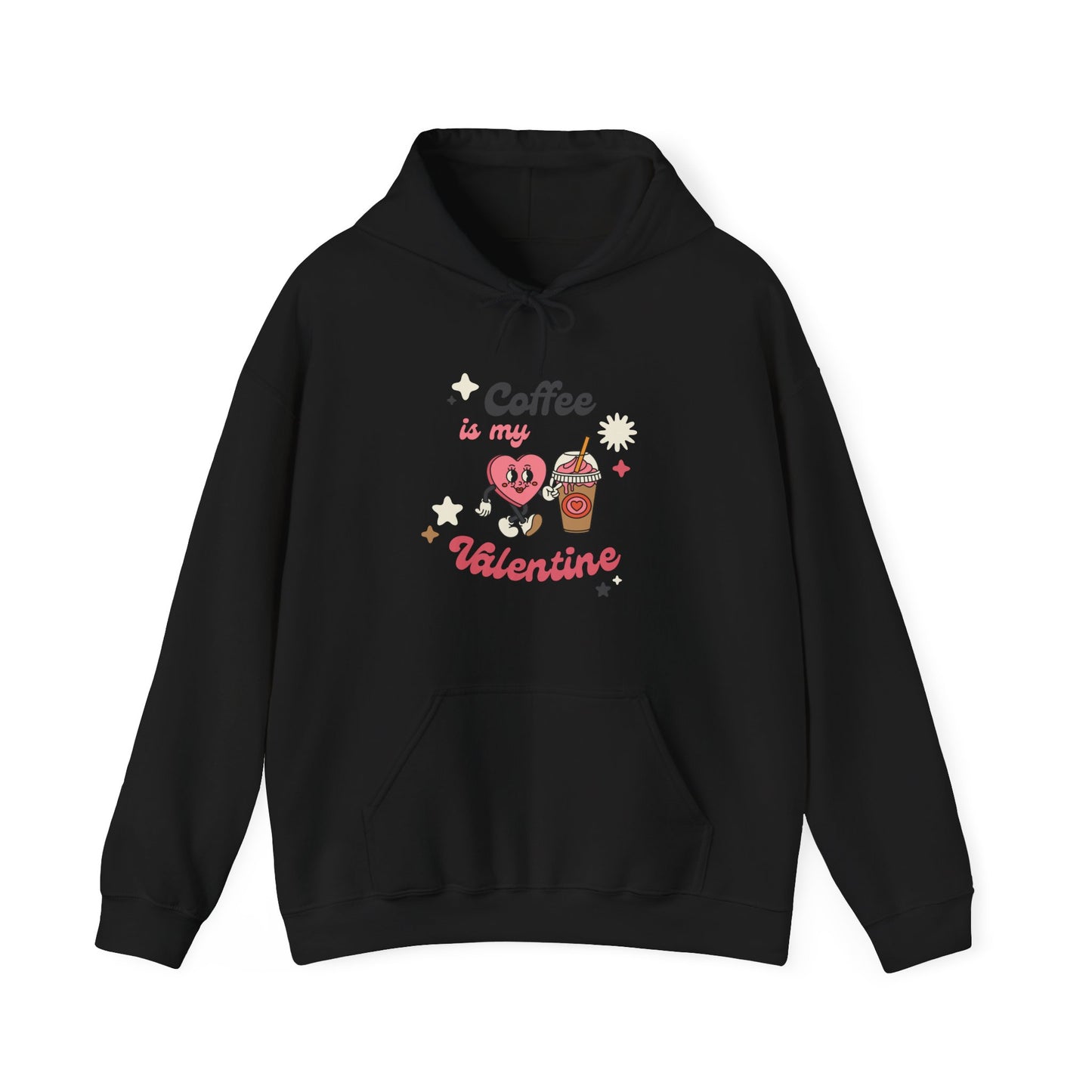 Coffee is My Valentine Hoodie, Cute Love Sweatshirt, Unisex Gift for Coffee Lovers, Cozy Valentine's Day Apparel, Comfortable Casual Wear