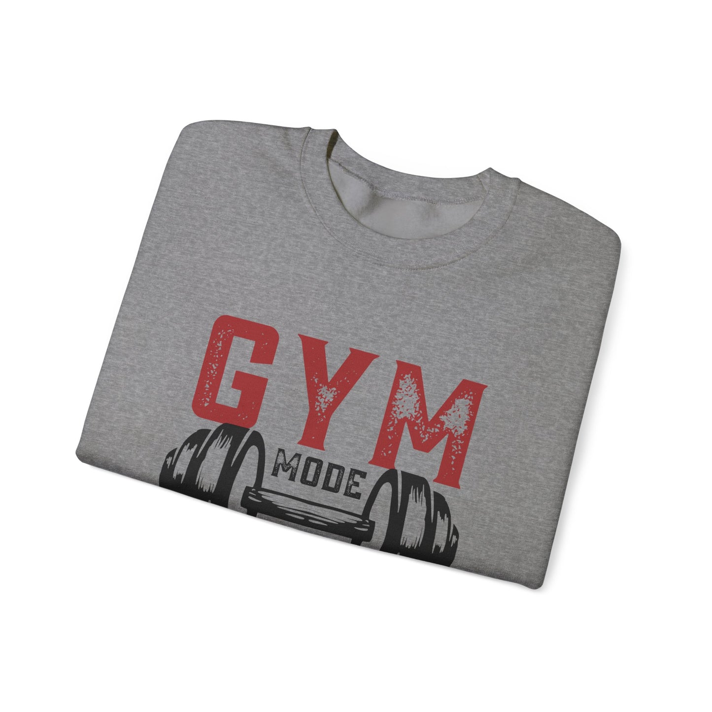 Gym Mode On Crewneck Sweatshirt - Fitness Gift, Workout Apparel, Casual Wear, Exercise Clothing, Athleisure Clothing