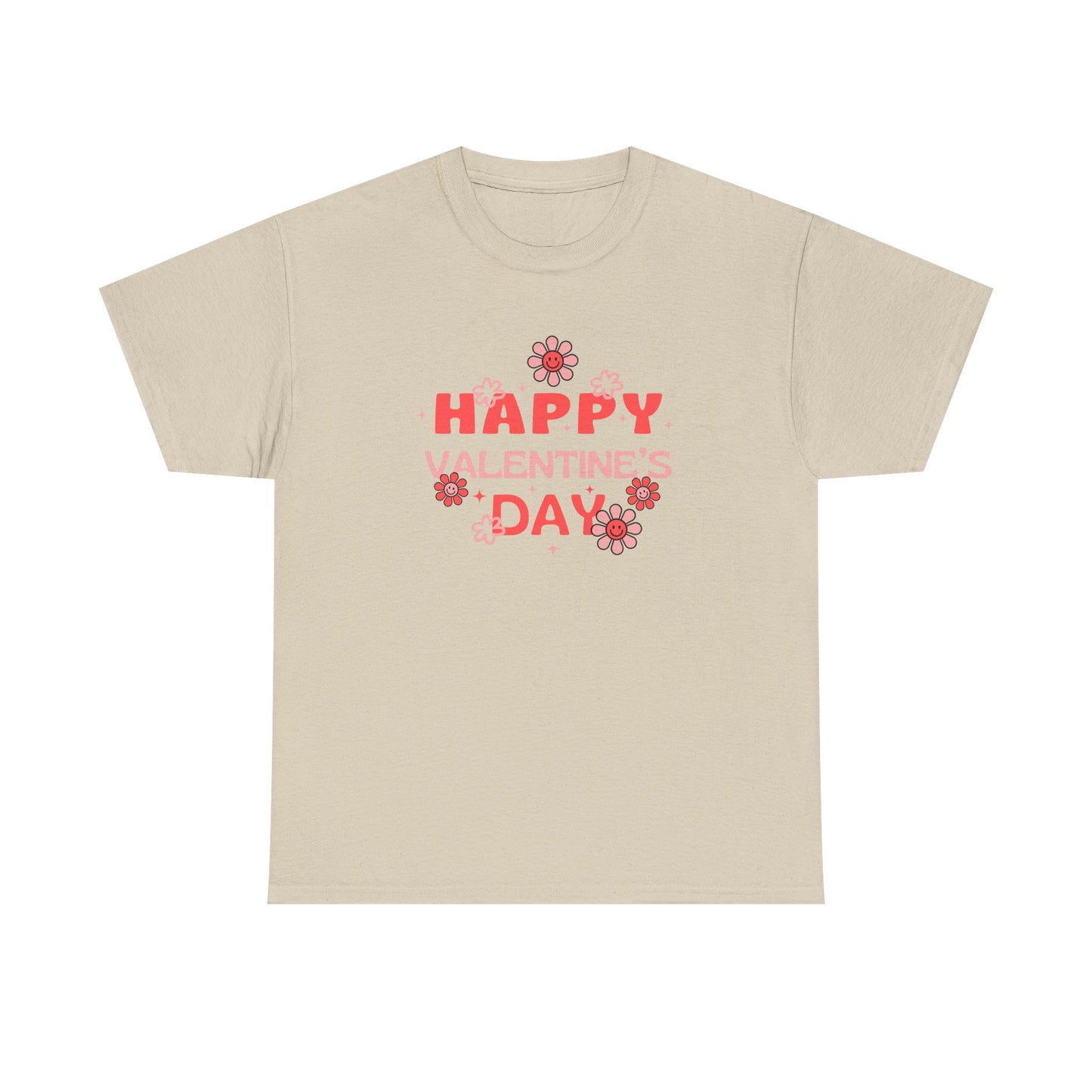 Happy Valentine's Day Unisex Heavy Cotton Tee, Romantic Gift, Casual Wear, Love T-Shirt, Seasonal Fashion, Self-Love Apparel