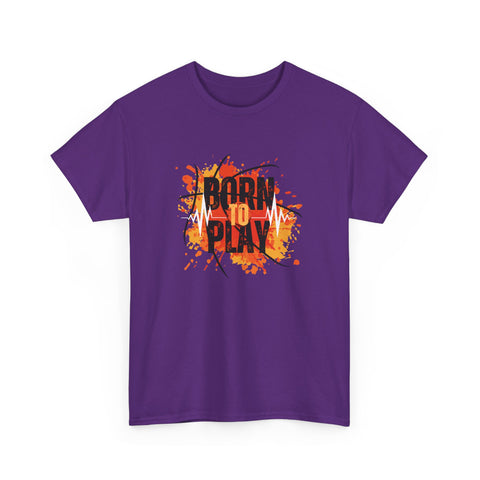 Born to Play Unisex Heavy Cotton Tee, Casual Graphic Tee, Playful Shirt for Sports Lovers, Gift for Gamers, Streetwear Style