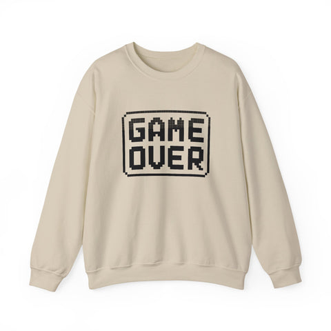 Pixel Art Game Over Sweatshirt, Retro Gaming Sweater, Cozy Unisex Pullover, Perfect Gift for Gamers, Versatile Casual Wear