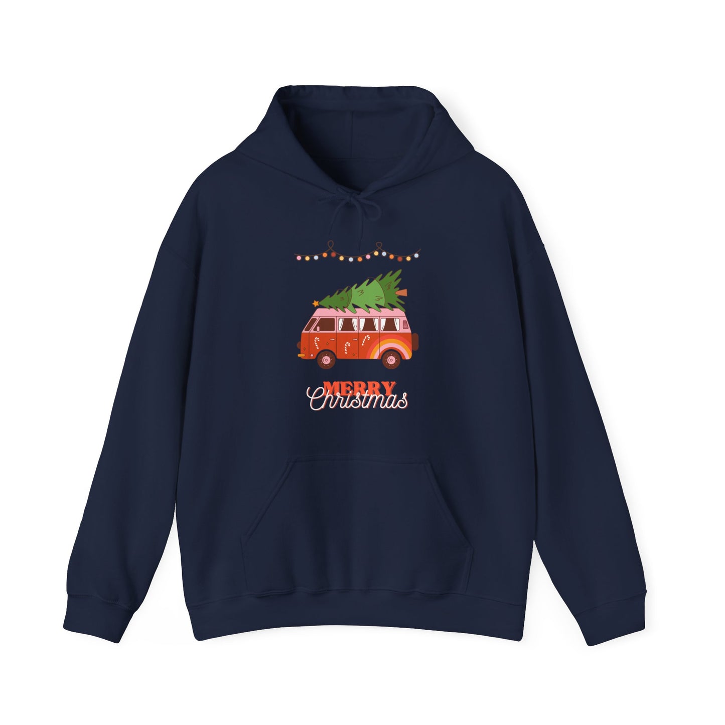 Festive Christmas Van - Unisex Heavy Blend™ Hooded Sweatshirt