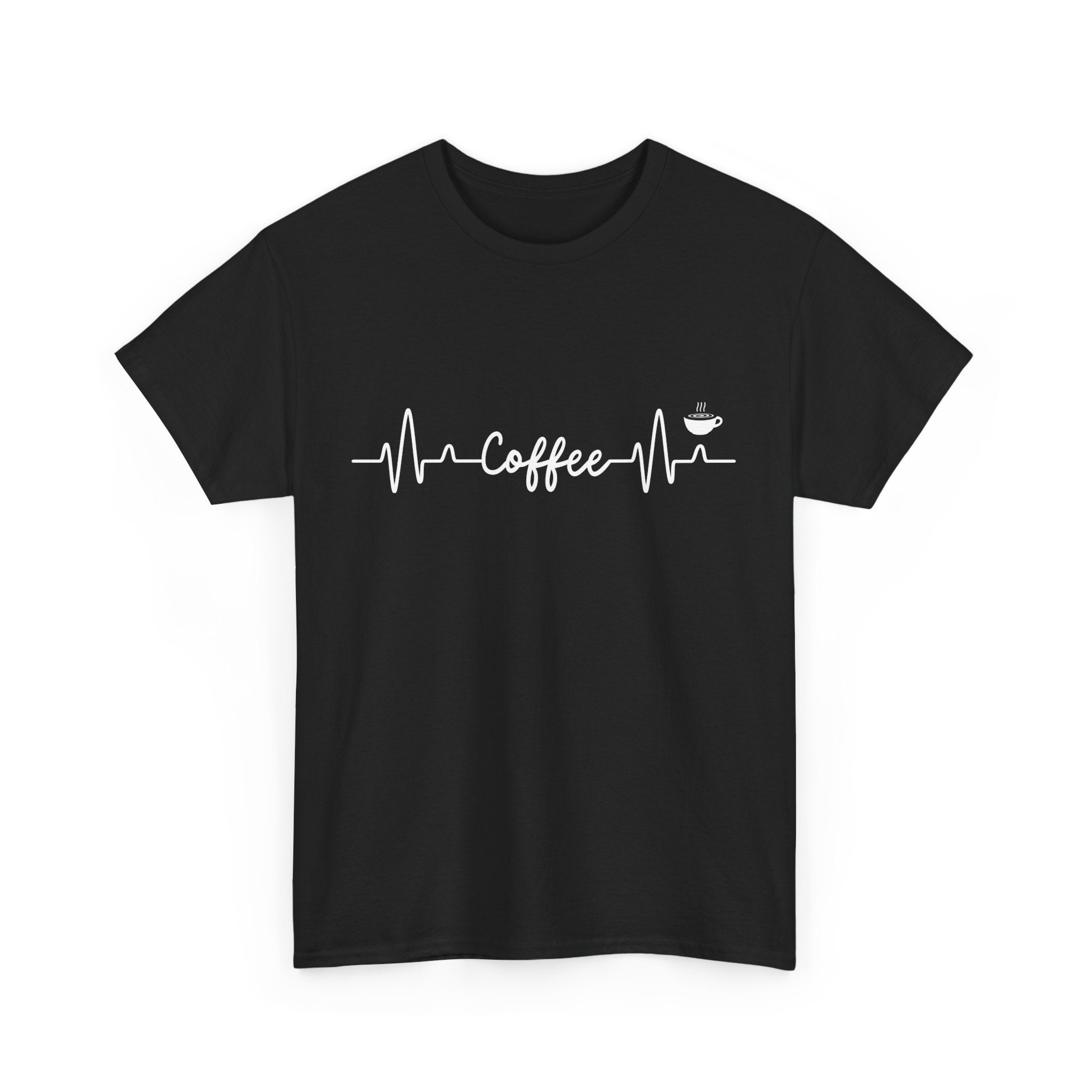 Coffee Heartbeat Unisex Tee, Ideal for Coffee Lovers, Birthday Gift, Casual Wear, Everyday Comfort, Coffee Tee Shirt, Coffee Lover Shirt,