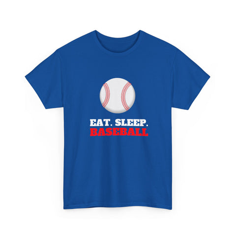 Eat Sleep Baseball Unisex Heavy Cotton Tee, Sports Fans, Gifts for Baseball Lovers, Casual Wear