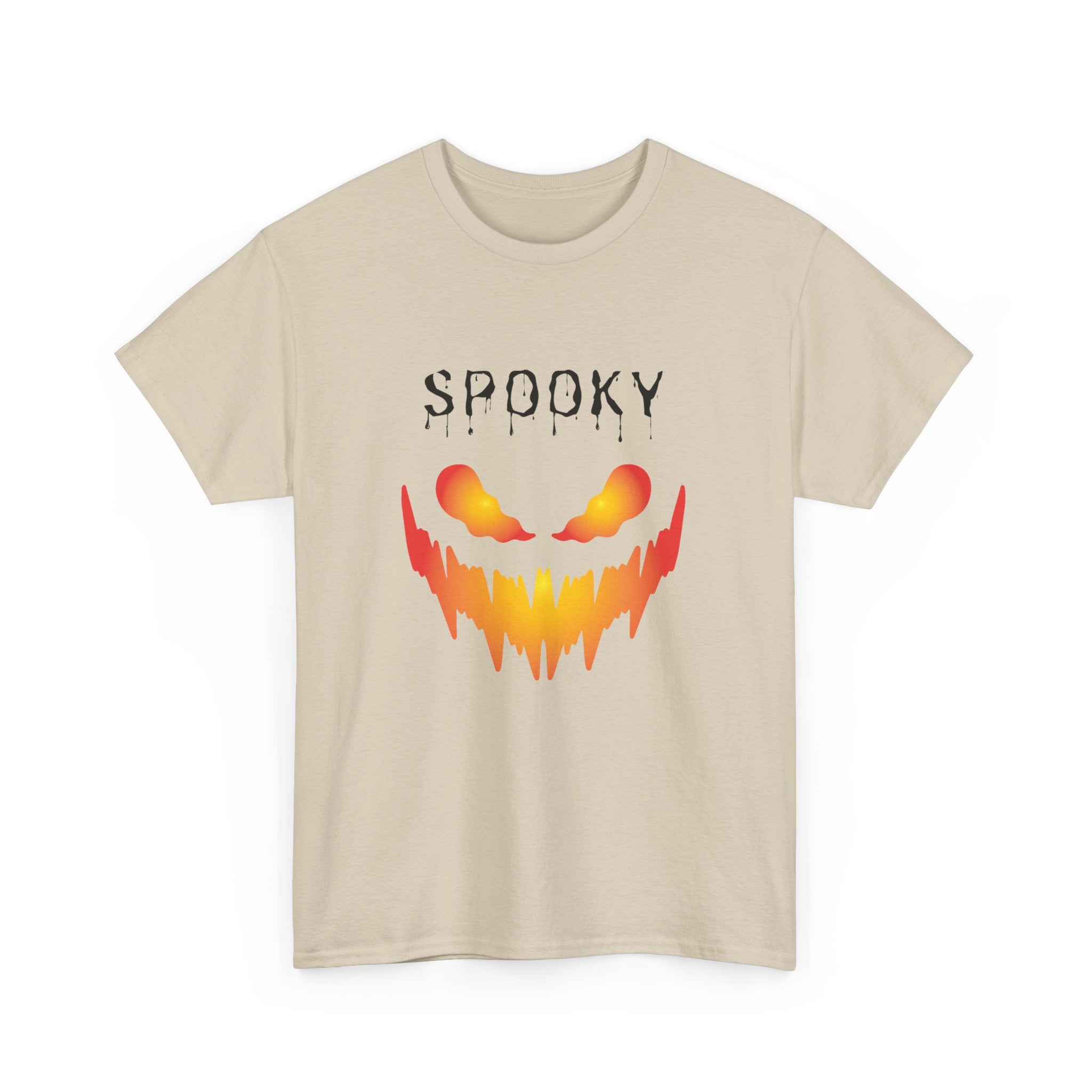 Spooky Halloween Tees, Unisex Heavy Cotton Tee for Fall, Ghostly Graphics Shirt, Halloween Apparel