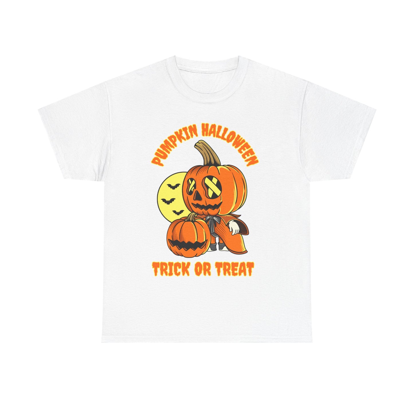 Pumpkin Halloween Unisex Heavy Cotton Tee - Perfect for Trick or Treat, Fall Celebrations, Halloween Parties, Cozy Autumn Days, Spooky