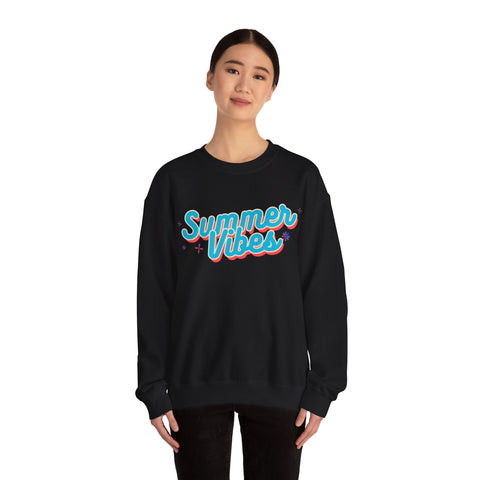Retro Summer Vibes Crewneck Sweatshirt, Cozy Unisex Pullover, Perfect for Pool Parties, Beach Days, Summer Festivals, Gift Idea