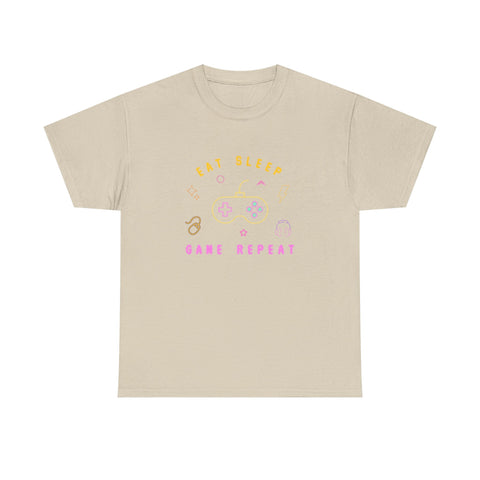 Gamer Vibes Unisex Tee - Eat Sleep Game Repeat, Video Game Shirt, Casual Wear, Gift for Gamers, Gaming Merchandise