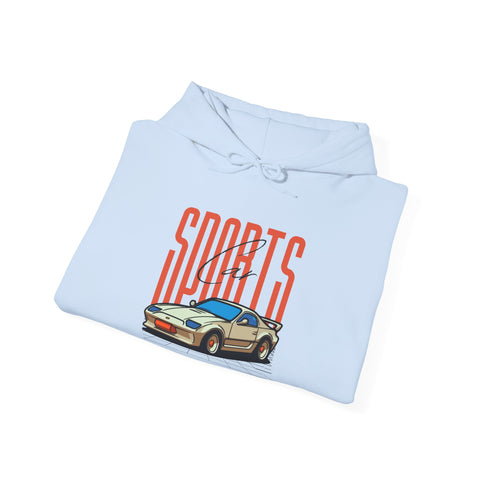 Sports Car Hoodie - Unisex Heavy Blend™ Sweatshirt, Casual Streetwear, Unique Sports Apparel, Cozy Fashion