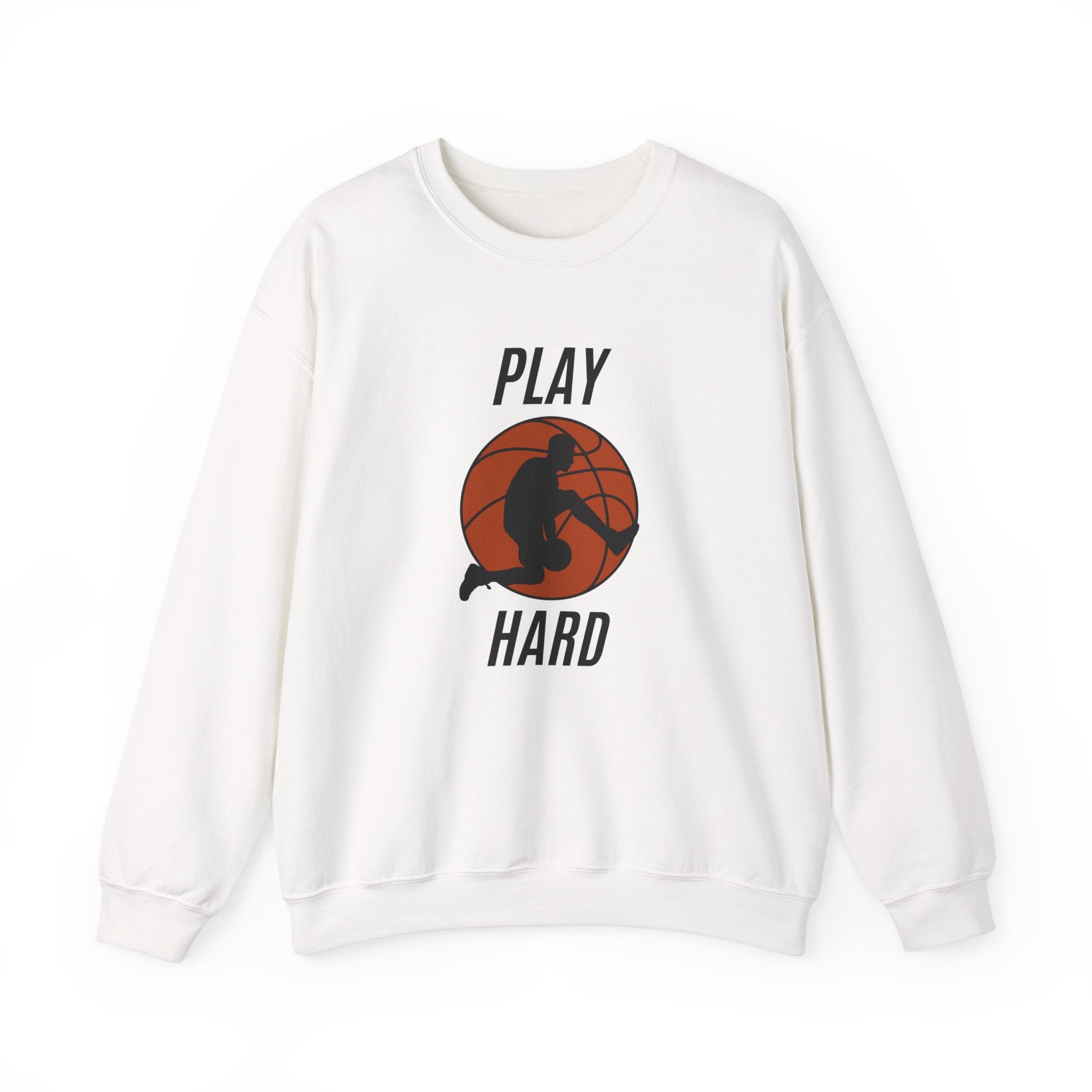 Play Hard Basketball Crewneck Sweatshirt, Unisex Sportswear, Active Lifestyle Sweatshirt, Perfect for Athletes and Coaches