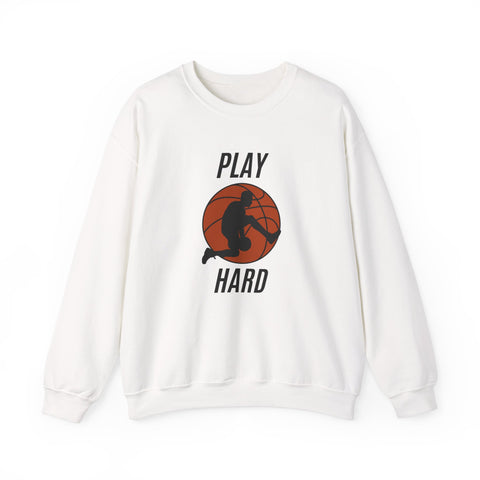 Play Hard Basketball Crewneck Sweatshirt, Unisex Sportswear, Active Lifestyle Sweatshirt, Perfect for Athletes and Coaches