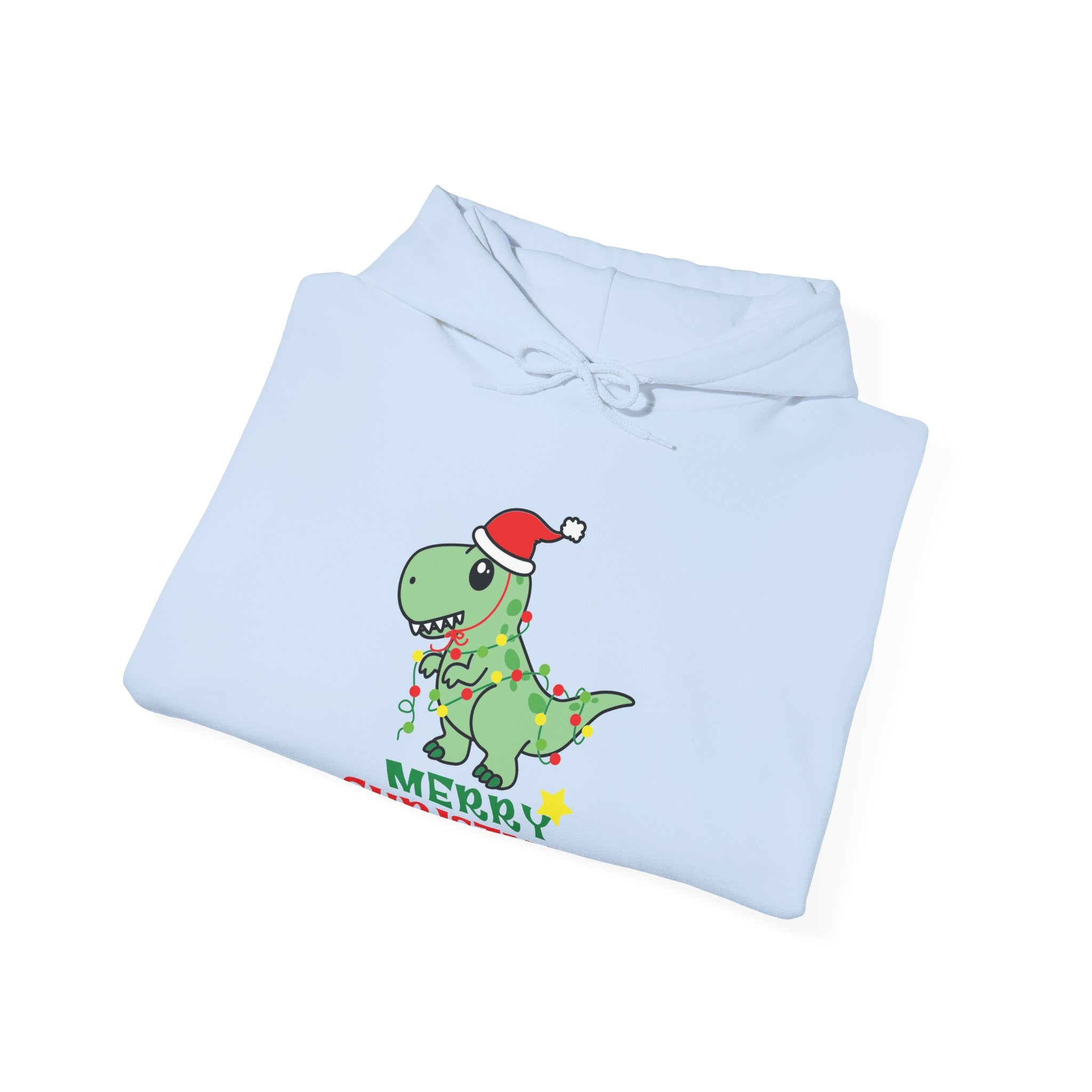 Dinosaur Christmas Hoodie, Merry Christmas Sweatshirt, Holiday Gift, Cute Dino Apparel, Unisex Pullover
