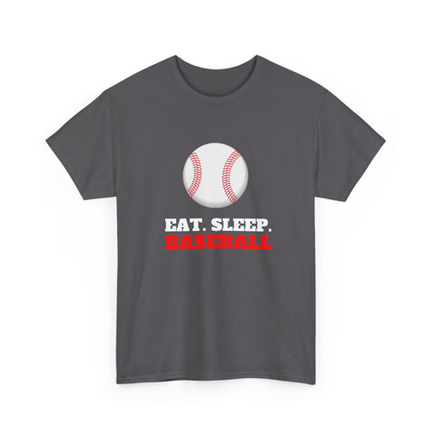 Eat Sleep Baseball Unisex Heavy Cotton Tee, Sports Fans, Gifts for Baseball Lovers, Casual Wear