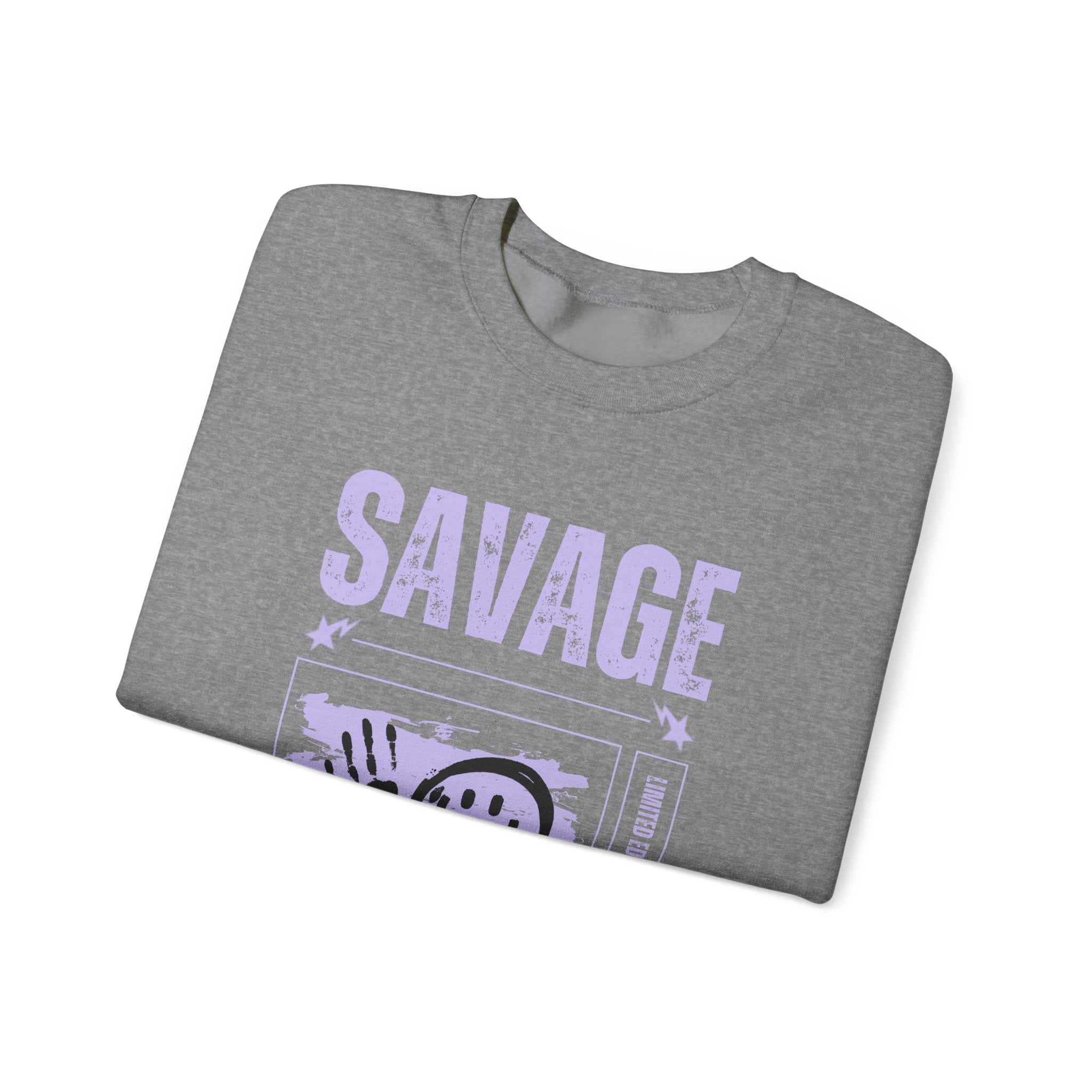 Savage Graphic Crewneck Sweatshirt, Unisex Sweatshirt, Casual Streetwear, Cozy Apparel for All Occasions