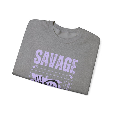 Savage Graphic Crewneck Sweatshirt, Unisex Sweatshirt, Casual Streetwear, Cozy Apparel for All Occasions