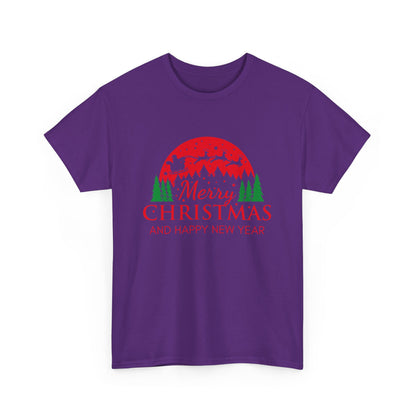 Festive Christmas Tee - Merry Christmas and Happy New Year, Holiday Shirt, Unisex Cotton T-Shirt, Christmas Gift, Winter Apparel