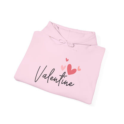 Valentine's Day Hooded Sweatshirt, Cozy Layer, Love Gift, Couples Apparel, Heart Print Hoodie, Unisex Pullover