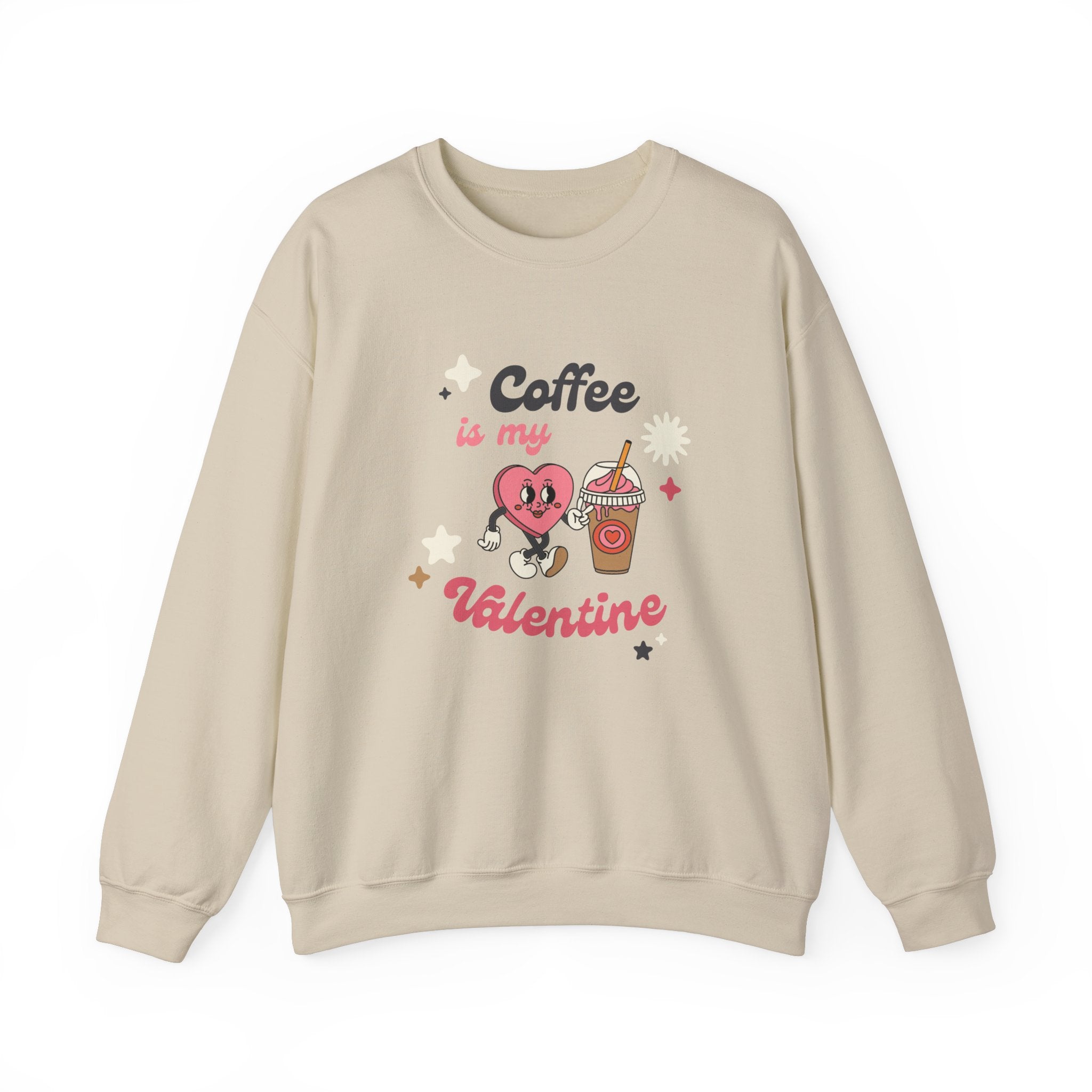 Coffee Is My Valentine Sweatshirt, Cozy Apparel for Coffee Lovers, Cute Valentine Gift, Unisex Crewneck, Casual Wear, Everyday Comfort